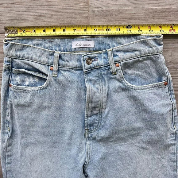 Betro Simone Womens Blue Light Wash Distressed High Rise‎ Relaxed Jeans Size 30 - Picture 9 of 9